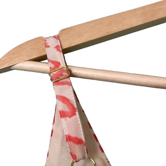 CAbi coral leopard print tank top adjustable straps lined small chiffon - Picture 6 of 8